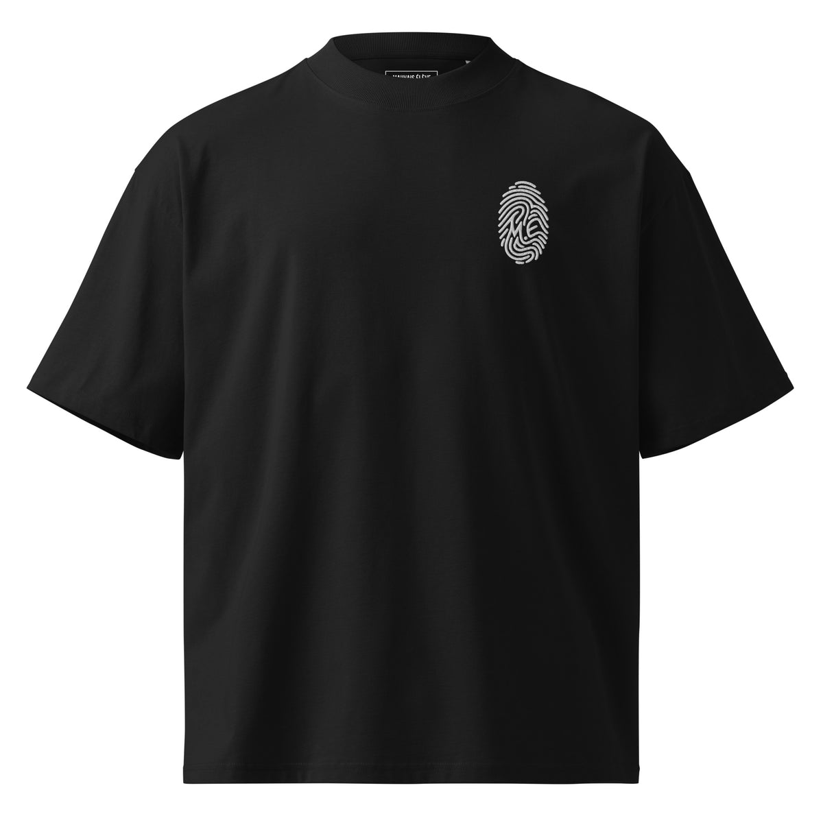 L’Empreinte — t-shirt oversize noir, vue produit de face