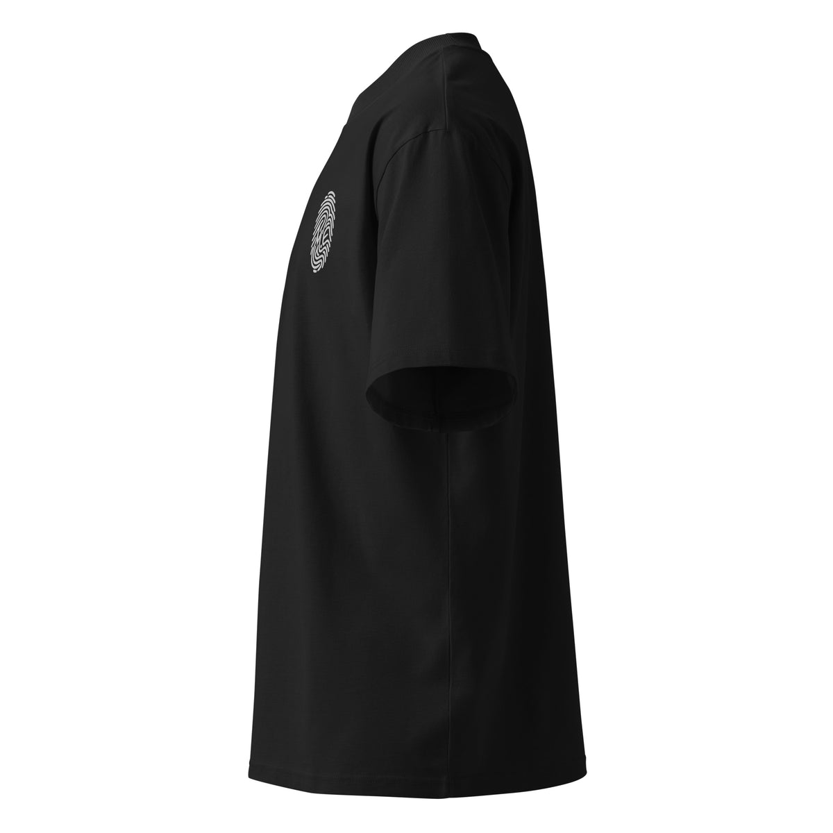 L’Empreinte — t-shirt oversize noir, vue produit côté gauche