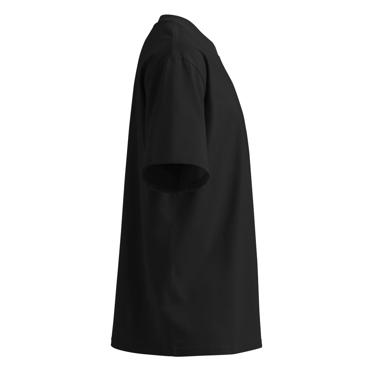 L’Empreinte — t-shirt oversize noir, vue produit côté droit
