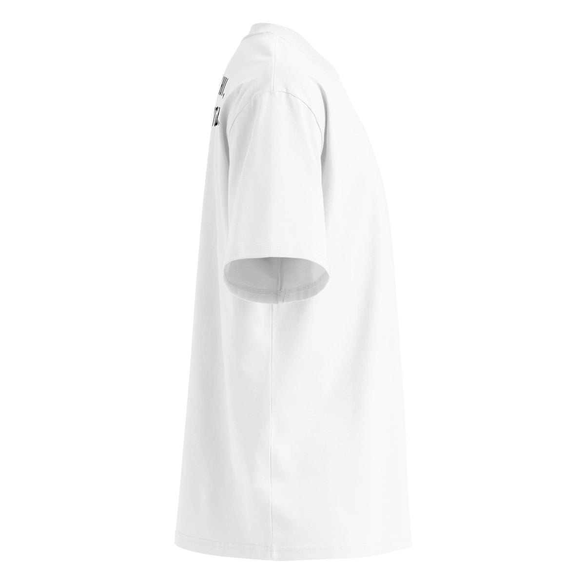 Le Manifeste — t-shirt oversize blanc, vue produit côté droit