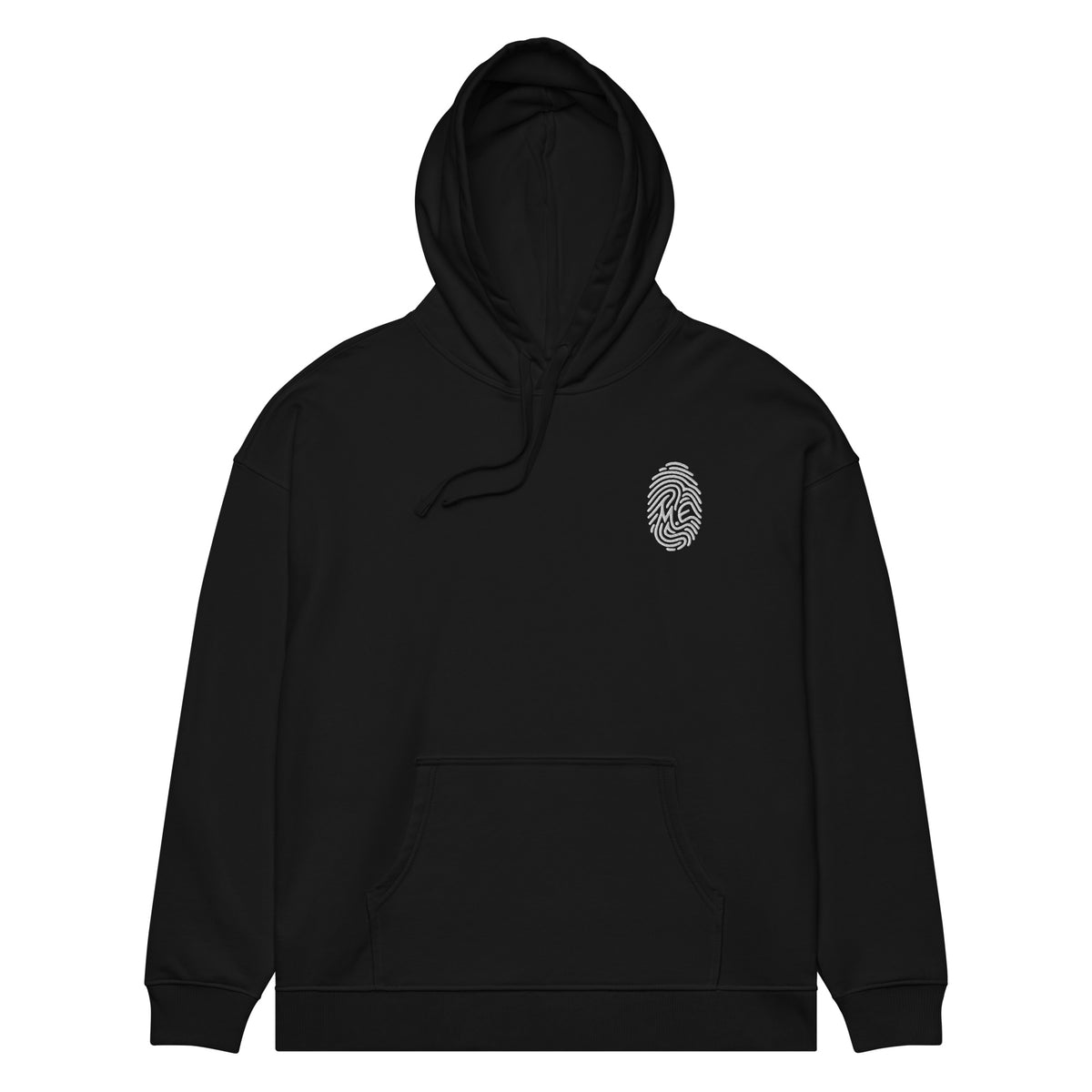 Le Hoodie Signature — hoodie oversize noir, vue produit de face